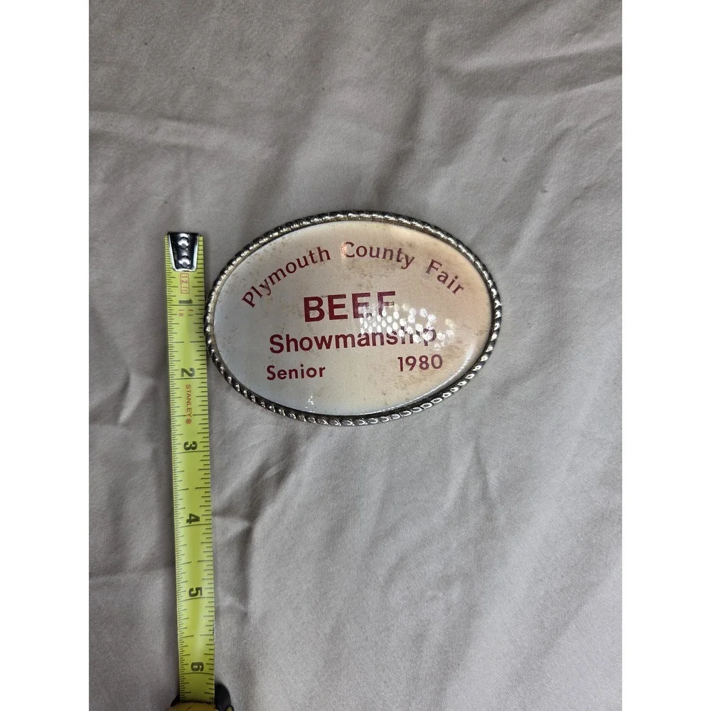 County Fair BEEF Showmanship Award Belt Buckle - Oval Vintage